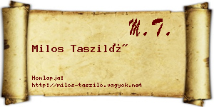 Milos Tasziló névjegykártya